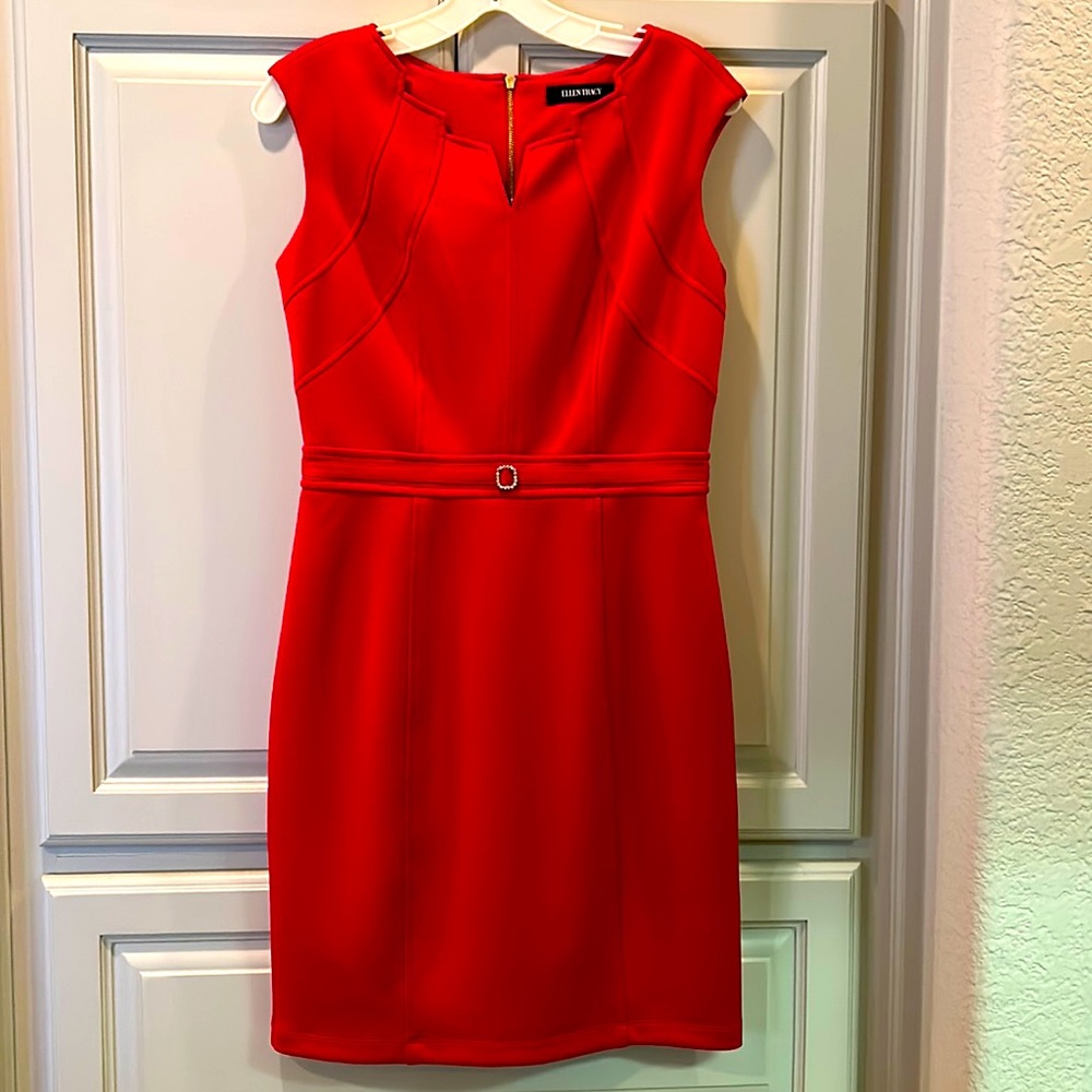 Ellen Tracy Red Evening Dress Gem